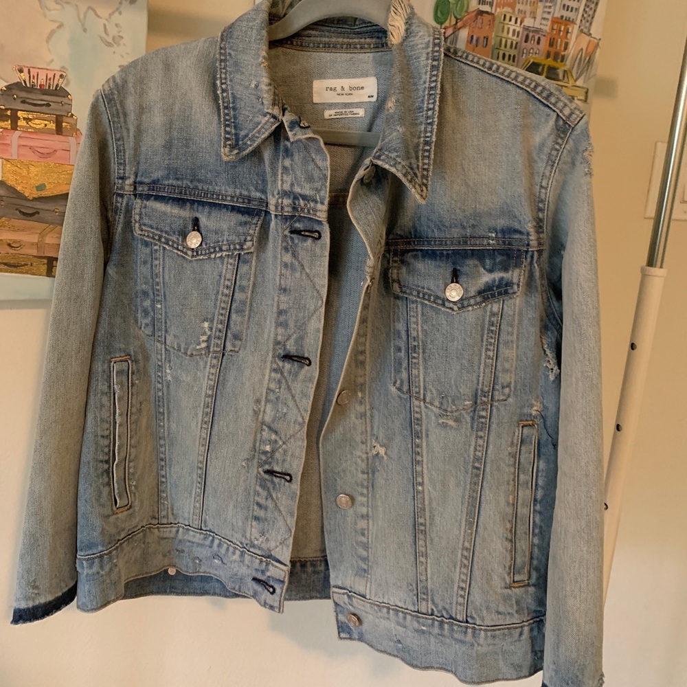 RAG & BONE distressed jean jacket